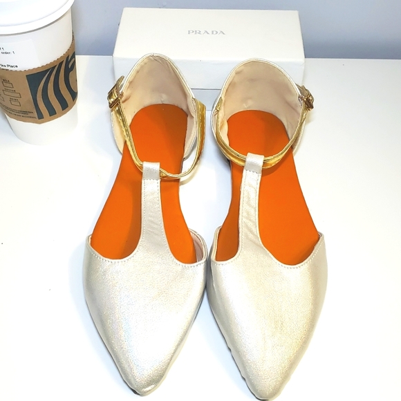 Shoes - ❤ 4 for $25 ❤ #44 New Silver Pumps Orange Ladies Flats 39 US 8.5 Shoes